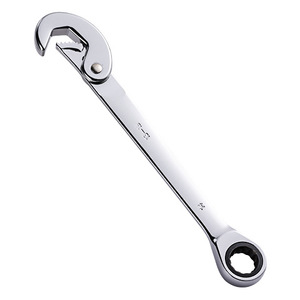 Industrial Grade Double-ended Adjustable Ratchet Wrench 32mm Metric Forged Steel Plated Dual-purpose Tool - Product Image 1