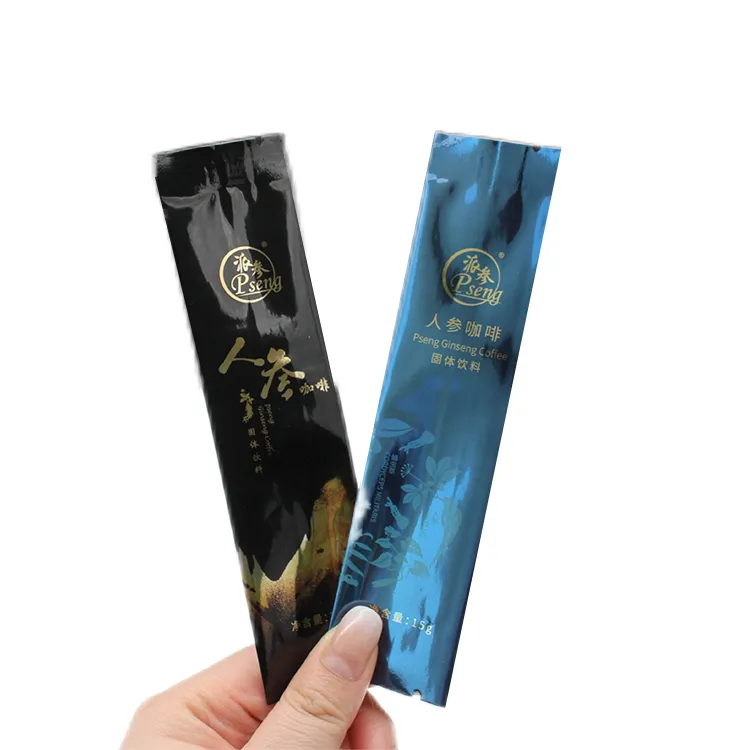 Custom Printed Food Grade Foil Instant Coffee Drink Milk Bar Protein Powder Stick Sachet Packaging Bag