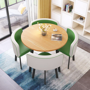 Slate Retractable Rectangular Dining Table Chair Set 4Persons Round Dining Table Meal for Dining Room Furniture Nordic