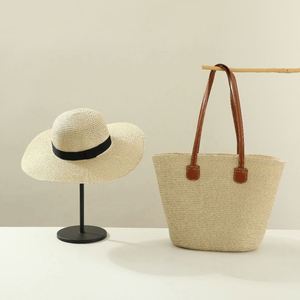 Chapeau de plage tendance en gros pour femmes, ensemble sac et chapeau pour dames, chapeau de soleil d'été pour la plage - Product Image 6