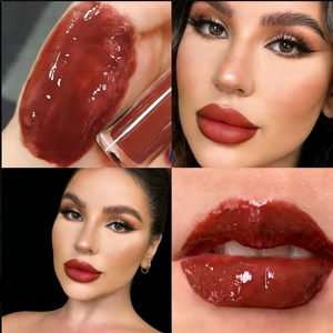 Brillo Labial Vegano Transparente con Purpurina, Maquillaje Cosmético Nude Floral, Brillo Labial Brillante de Marca Privada para Venta al por Mayor - Product Image 4