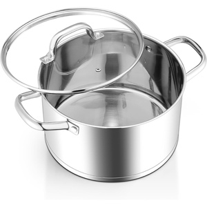 24cm Commercial Home Brazier/Braising Heavy-Duty Stainless Steel Induction <b>Saucepan</b> Hot Pot Soup Stock Cooking Pot Dishwasher - Product Image 1