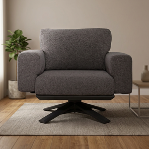 Sofá Moderno de Tela de Tres Plazas con Respaldo Acolchado, Brazos Acolchados y Base Giratoria de Metal, Ecológico, para Hotel, Apartamento, Villa, Sala de Estar - Product Image 1