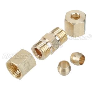 5/10/20pcs Brass <b>Brake</b> Line Union <b>Fittings</b> Straight Reducer Compression Connector 3/16" OD Hydraulic <b>Brake</b> Lines <b>Pipe</b> 33 X 10mm - Product Image 4