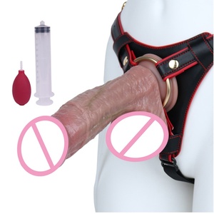 Dildo de silicona suave de 5.8cm de grosor con función de eyaculación y pulverización de agua, consolador con ventosa, tapón anal, masturbador. - Product Image 1