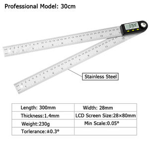 Edelstahl Holz bearbeitung Winkelmesser Werkzeug Digital <span class=keywords><strong>Angle</strong></span> Finder Lineal mit großem LCD-Display - Product Image 5