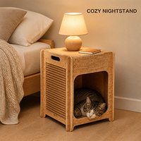 Table de chevet multifonctionnelle pour chat sans clou, 2 en 1 : maisonnette pour chat d'intérieur et table d'appoint