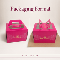 Boîte à gâteau portable en carton écologique en matériaux recyclés avec fenêtre transparente en PET et marquage à chaud pour anniversaires et mariages (vente en gros)
