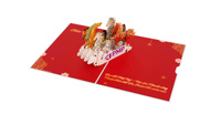 Tarjeta de Felicitación 3D Pop-up con Caballos para el Año Nuevo Lunar, Cumpleaños, Día del Padre, Prosperidad, Riqueza, Bendiciones, Festival de Primavera, Personalizada de Alta Calidad