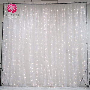 Fbj077 màu trắng ngà và màu hồng đỏ triển lãm gian Hàng Tùy Chỉnh chéo đám cưới triển lãm thương mại rèm vải sân khấu bối cảnh - Product Image 1