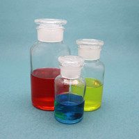 Bouteille en verre ambré de 250ml, 500ml, 1000ml, pour laboratoire, pharmacie, bouteille de réactif avec bouchon en verre, offre spéciale