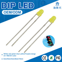 1000 pièces/sac, prix usine, diodes LED à lentille colorée de 3 mm, blanc, rouge, jaune, orange, bleu, vert, diodes à trou diffus, 0,06 W, IRC 90, 50 000 h