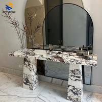 Table console en marbre KT STONE, vente en gros directe d'usine, pour maison, villa, hôtel, approvisionnement en gros, table d'entrée en marbre