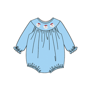 Personnalisé Noël Père Noël Petites Filles Robe Bébé Smocké Bulle Barboteuse Soeur Allumette Vente En Gros Bébé Vêtements Nouveaux Modèles - Product Image 3