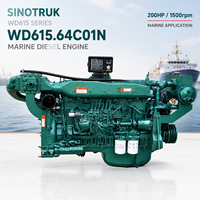 SCDC Sinotruk WD615 WD615.64C01N 147kW 200PS 1500U/min 6-Zylinder Marine-Dieselmotoren für Fischerboote und Transportboote