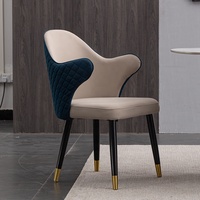 Dernier modèle de mobilier de salle à manger pour la maison, prix de gros, chaises de salle à manger personnalisées et confortables, de luxe en cuir bleu