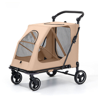 Poussette pour chien robuste à 4 roues pour grands chiens, chariot de jogging pour animaux de compagnie avec roue avant pivotante