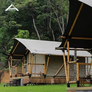 Tente de luxe en <span class=keywords><strong>bois</strong></span> pour glamping, tente de safari imperméable pour l'extérieur avec <span class=keywords><strong>terrasse</strong></span>, taille personnalisée, tente de glamping de luxe sauvage - Product Image 5