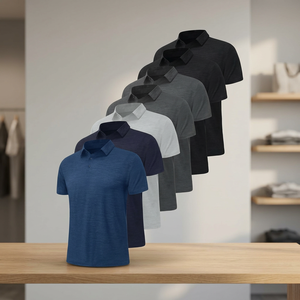 Camisas de Manga Corta para Hombre, Tallas Grandes, Lisas, de Secado Rápido, Poliéster/Algodón, Casuales, Deportivas, Transpirables, para Golf, Venta al Por Mayor - Product Image 4
