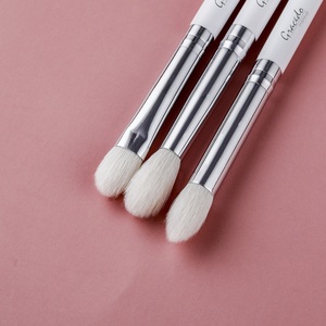 Juego de brochas de maquillaje para ojos, Set de 6 brochas de maquillaje para mezclar pelo de cabra pequeño y Puntiagudo, color marrón y blanco, Etiqueta Privada - Product Image 4