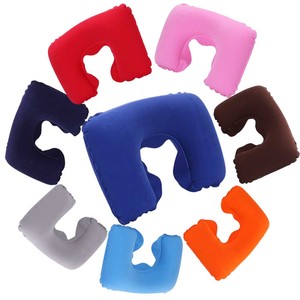 Almohada de viaje en forma de U para coche, oficina, almohada <span class=keywords><strong>inflable</strong></span> para el <span class=keywords><strong>cuello</strong></span>, funda de felpa corta, soporte de Pvc, reposacabezas, cojín suave para enfermería - Product Image 2
