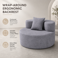 Canapé en tissu rond et incurvé moderne, meubles de salon, canapé confortable en forme de nuage, canapé de salon minimaliste de luxe, vente en gros