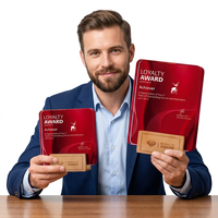 Plaque de cristal personnalisée avec impression couleur et support en bois