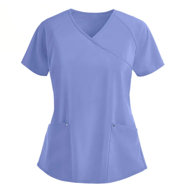 Hot Koop Comfortabele Anti Bacteriële Klassieke Scrubs Uniformen Medische Top Moderne V-hals Scrub Top