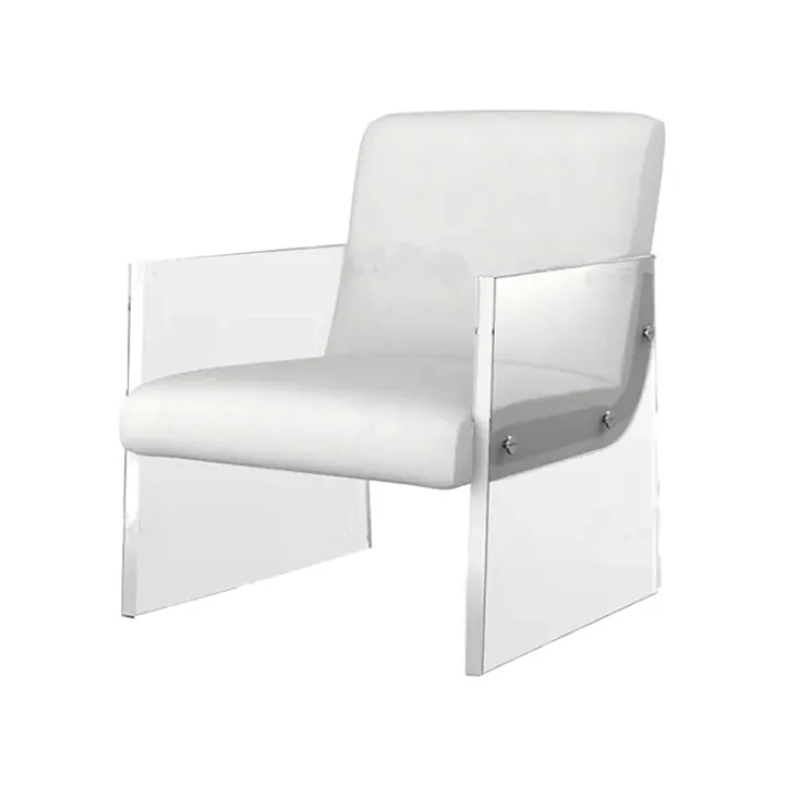 Sillas únicas de diseño moderno, muebles de acrílico, sofá individual, sillas transparentes de lujo para el hogar, terciopelo