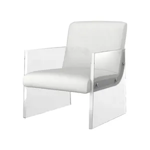 Design moderno unico sedie mobili in acrilico divano singolo sedie di lusso trasparente per la casa di velluto