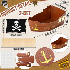 Bandejas Desechables de Papel para Servir Alimentos, Diseño Personalizado, Decoración para Fiestas, Carnavales, Temática Tropical, Piratas - Product Image 2