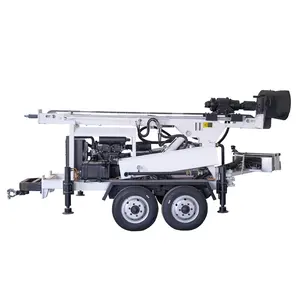 Construction Trailer Mounted Portable Water Well Drilling Rig Machine For Foundation Hole DTH Mining Drill