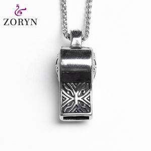 Colgante de Silbato Vikingo Celta de Acero Inoxidable, Joyería de Moda Funcional Vintage Gótica Nórdica de Acero de Titanio para Hombres y Mujeres - Product Image 1