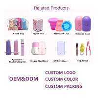 Nuevo Diseño, Juego de Copas Menstruales Reutilizables, Copas Menstruales Orgánicas, Esterilizador Lavable, Copas Menstruales de Silicona