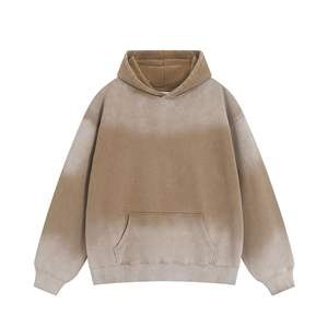 Sudadera con capucha retro desgastada lavado ácido 400GSM personalizada para hombre patrón de copo de nieve degradado 3D peso pesado 400GSM French Terry Oversized Puff - Product Image 2