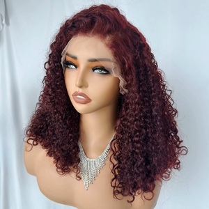 Perruques sans colle 4x4 HD Lace Closure en cheveux humains vierges brésiliens Remy, <span class=keywords><strong>noir</strong></span> naturel, bouclés, ondulés et volumineux - Product Image 2