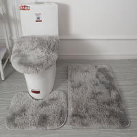 Ensemble de tapis de bain moelleux en microfibre super douce antidérapante, style américain, 3 pièces, avec logo personnalisé