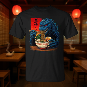 Camiseta Kaiju Eating Ramen para amantes de los monstruos japoneses, cumpleañero - Product Image 3