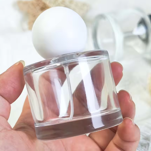 Transparent Glass Cosmetic Spray <b>Bottle</b> 30ml Cylinder Shape <b>Perfume</b> Clear Atomizer <b>Bottle</b> with White Round Ball Lids - Product Image 3
