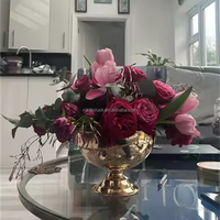 NIKA Vase à fleurs en métal doré de grande taille, centre de table pour événements de mariage, très vendu