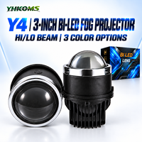 YHKOMS Y4 Projecteur de Feu Antibrouillard Bi-LED 3 Pouces 70W 12V Faisceau Hi/Lo 3 Couleurs 3000K 4300K 6000K 20000 Lumens Rétrofit Universel