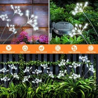 Lampes solaires LED de jardin en forme de lucioles, étanches IP65, à piquer dans le sol, décoratives, festives, oscillantes, 70 cm, angle de faisceau 360°, lumière neutre