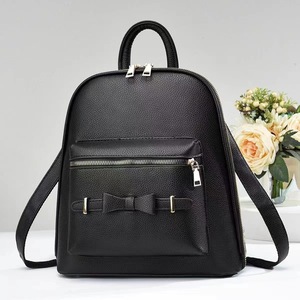 Pink Women's <b>Backpack</b> Softback Square Shape With Bow Detail Zipper Closure <b>Lightweight</b> Medium Capacity All Seasons Daily Use - Product Image 3