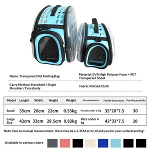 Trasportino a tracolla per animali domestici, traspirante, portatile, pieghevole, trasparente, <span class=keywords><strong>grande</strong></span> capacità, capacità 5 kg, zaino da viaggio per gatti e cani, all'ingrosso - Product Image 3