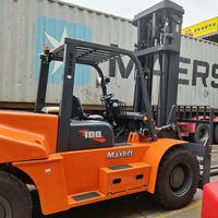 Chariot élévateur diesel MAXLIFT LG100 de grande capacité, 10 tonnes, 12 tonnes, hauteur de levage 5M-6M, moteur EPA avec déplaceur latéral hydraulique – Vente chaude en Chine