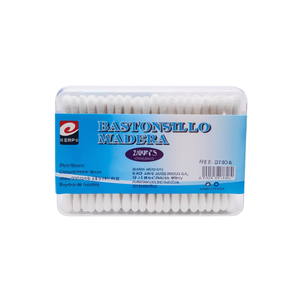 Bastoncini di cotone con impugnatura in legno, 200 pezzi, scatola rettangolare, 6 assorbenti per la pulizia - Product Image 2