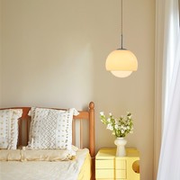 Luminaire suspendu en verre Bauhaus vintage, design minimaliste moderne, éclairage orange pour une utilisation multi-pièces