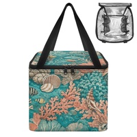 Sac à lunch isotherme portable avec motif récif corallien et doublure en feuille métallisée épaisse