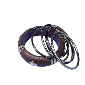 Nuevas Pulseras de Resina y Latón con Acabado en Oro Rosa, Juego de Brazaletes de Aleación, Joyería Vintage Elegante para Mujer - Product Image 5
