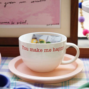 Taza de yogur con letras de cerámica estilo coreano Ins, taza de cereales para desayuno - Product Image 1